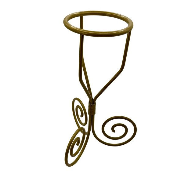 Vintage Gold Metal Spiral Twist Sphere Crystal Ball Stand Orb Stand Crystal Disp - Picture 7 of 7